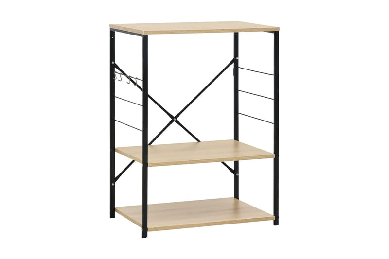 Hylla för mikrovågsugn svart och ek 60x39,6x79,5cm spånskiva - Svart - Förvaring - Hylla - Bokhylla