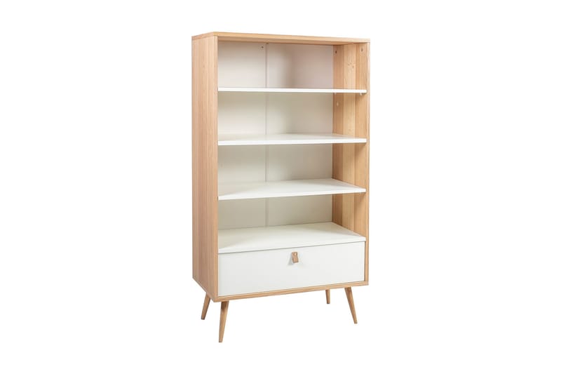 Hylla Helena Vit 80x40xh140 cm Mdf Naturlig/Vit, undefined