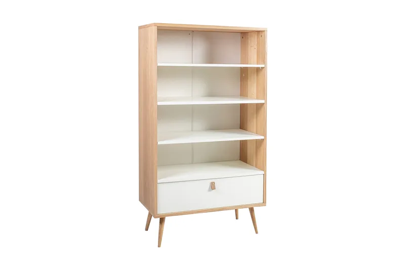 Hylla Helena Vit 80x40xh140 cm Mdf Naturlig/Vit, undefined