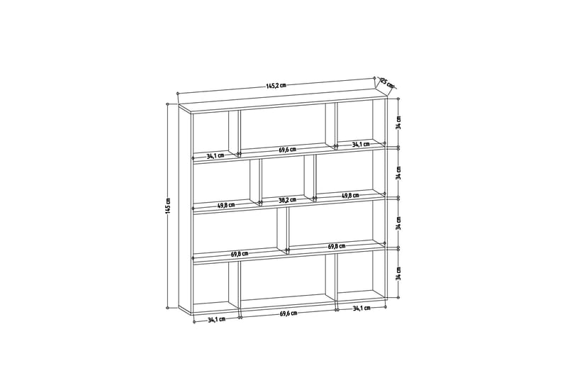 Jasenica Bokhylla 145x25 cm - Trä/natur - Förvaring - Hylla - Bokhylla