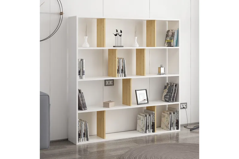 Jasenica Bokhylla 145x25 cm - Trä/Natur/Vit - Förvaring - Hylla - Bokhylla