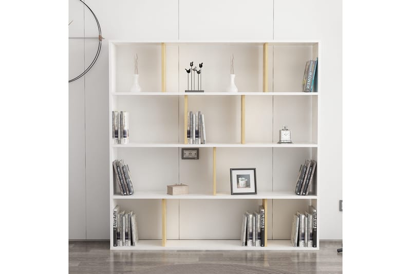 Jasenica Bokhylla 145x25 cm - Trä/Natur/Vit - Förvaring - Hylla - Bokhylla