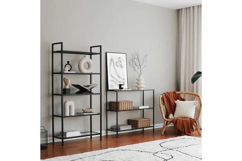 Jorrel Bokhylla 165x80 cm - Svart - Förvaring - Hylla - Bokhylla