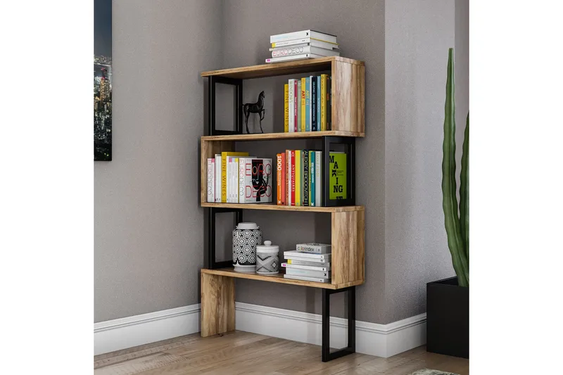 Kalune Bokhylla 128 cm i Valnöt - Brun - Förvaring - Hylla - Bokhylla