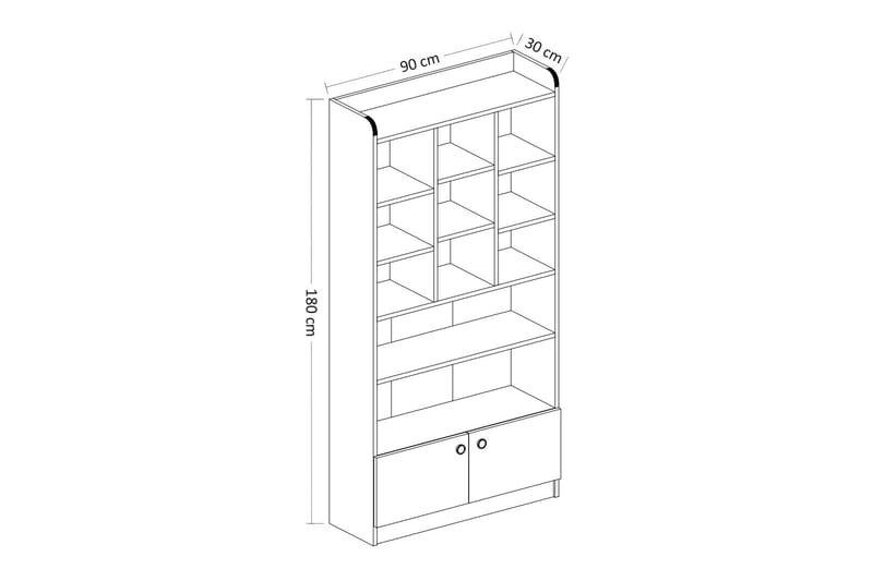 Kashiwa Bokhylla 90x30 cm Vit - Hanah Home - Förvaring - Hylla - Bokhylla