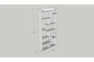 Keralia Bokhylla 90x22 cm 5 Hyllor - Natur - Förvaring - Hylla - Bokhylla