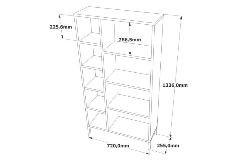 Keshav Bokhylla 72x25,5 cm Antracit/Brun - Hanah Home - Förvaring - Hylla - Bokhylla