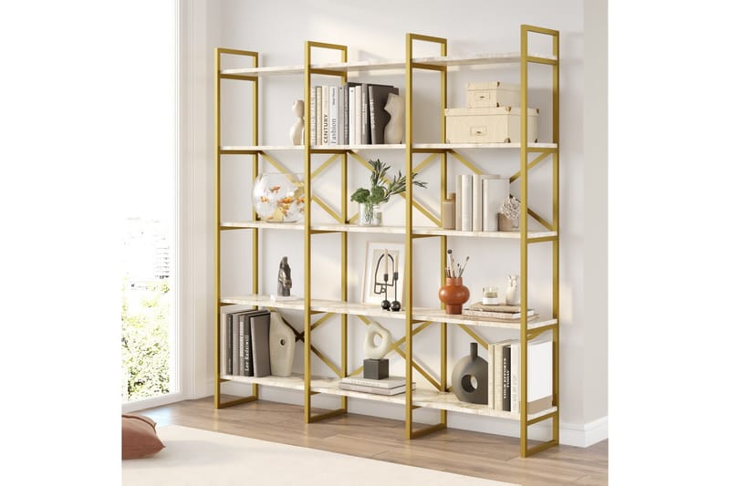 Keshri Bokhylla 170x30 cm Guld - Hanah Home - Bokhylla