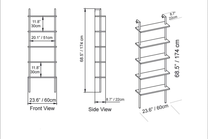 Konsterud Bokhylla - Svart/Marmor - Hus & renovering - Kök & bad - Kök & tvättstuga - Köksinredning - Kökshylla