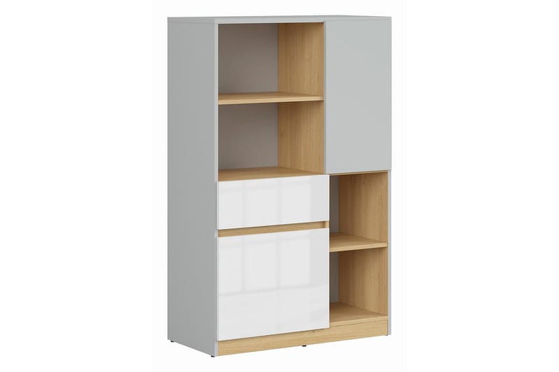 Leokkol Bokhylla 80 cm - Vit|Trä/natur|Grå - Förvaring - Hylla - Bokhylla