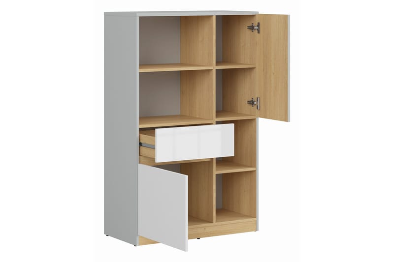 Leokkol Bokhylla 80 cm - Vit|Trä/natur|Grå - Förvaring - Hylla - Bokhylla