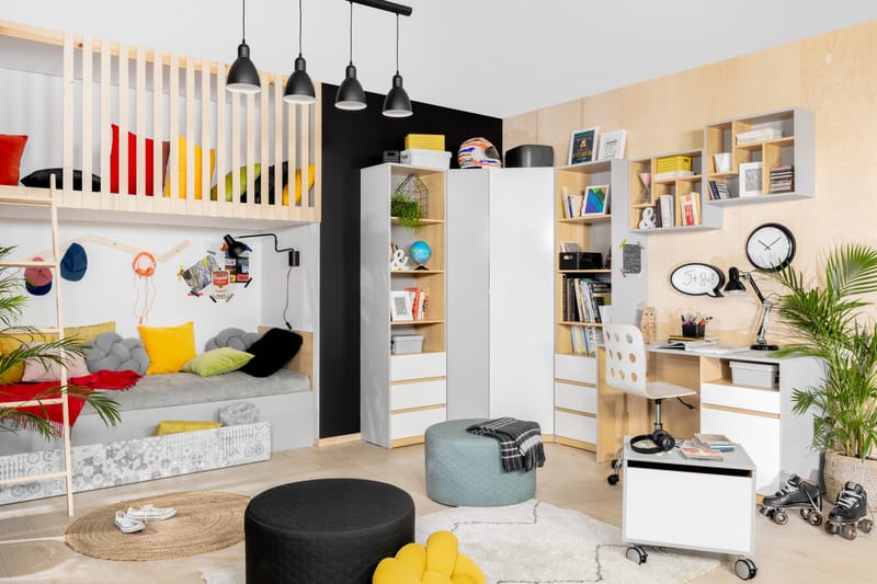 Leokkol Skåp 50 cm - Vit|Trä/natur|Grå - Förvaring - Hylla - Bokhylla