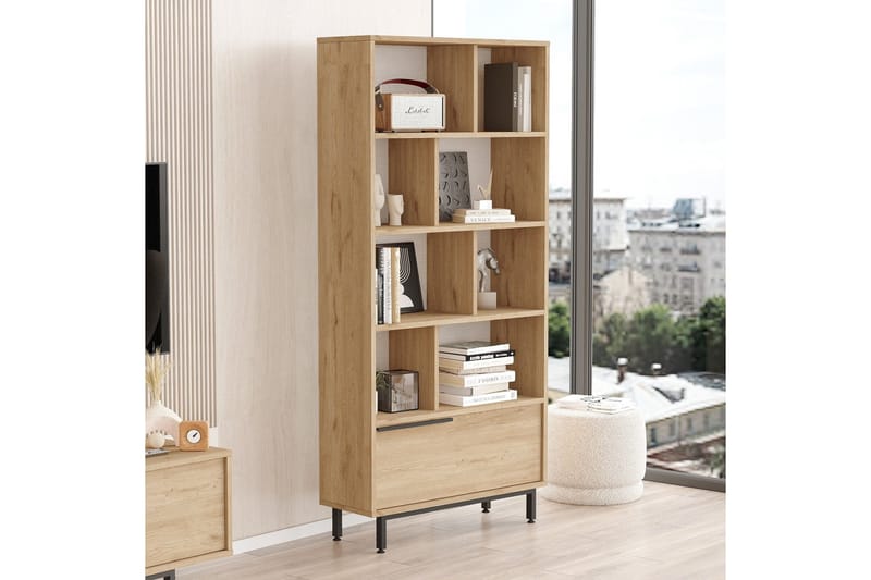 Liyakat Bokhylla 83,9 cm - Valnöt - Förvaring - Hylla - Bokhylla