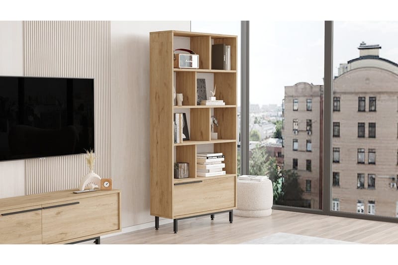 Liyakat Bokhylla 83,9 cm - Valnöt - Förvaring - Hylla - Bokhylla