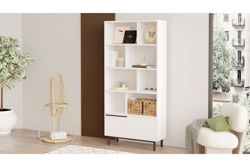 Liyakat Bokhylla 83,9 cm - Vit - Förvaring - Hylla - Bokhylla