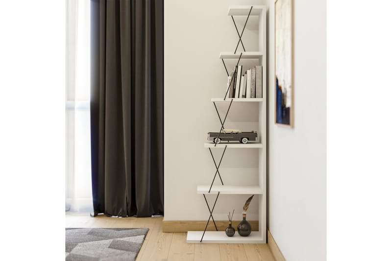 Ljusfors Bokhylla 150x50 cm - Vit/Svart - Förvaring - Hylla - Bokhylla