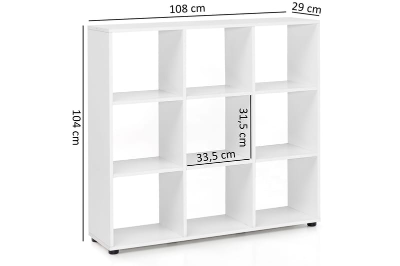 Milahn Bokhylla 108x29 cm - Vit - Förvaring - Hylla - Bokhylla