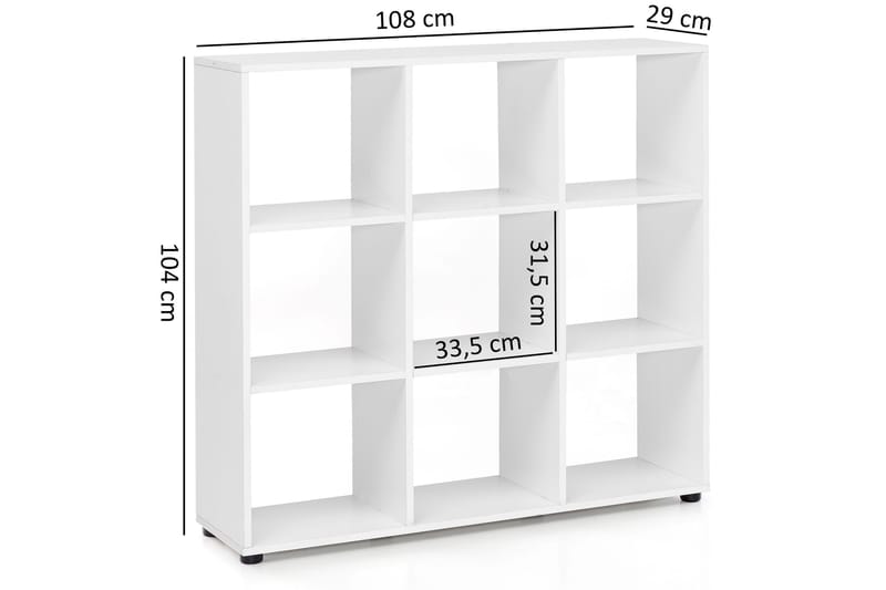 Milahn Bokhylla 108x29 cm - Vit - Förvaring - Hylla - Bokhylla