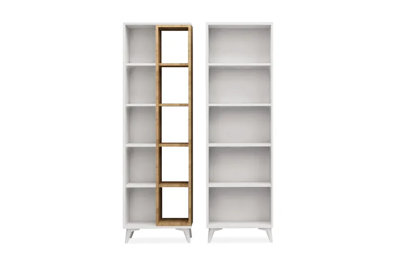 Mod Bokhylla 100 cm i Ek, Vit|Brun