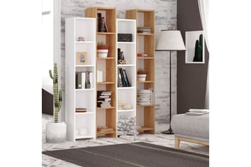 Mod Bokhylla 134 cm i Ek - Vit|Brun - Förvaring - Hylla - Bokhylla
