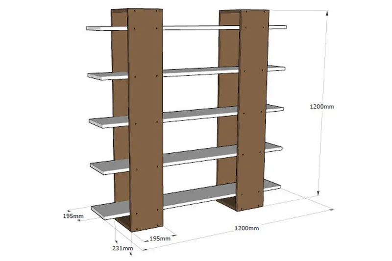 Mod Design Bokhylla - Vit/Valnöt - Förvaring - Hylla - Bokhylla