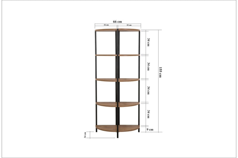 Monaia Bokhylla 66 cm - Brun/Svart - Förvaring - Hylla - Bokhylla