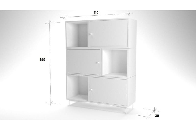 Myrvallen Bokhylla 110 cm - Brun/Grå - Bokhylla