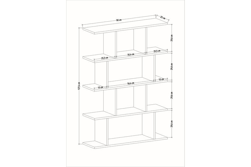 Nachusa Bokhylla 90x25 cm - Vit/Natur - Förvaring - Hylla - Bokhylla