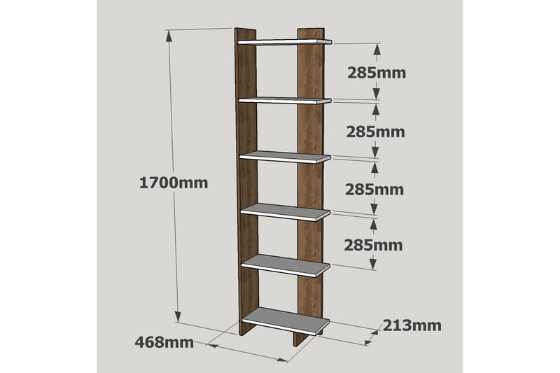 Ordelle Bokhylla 47 cm i Målat Trä - Vit - Förvaring - Hylla - Bokhylla