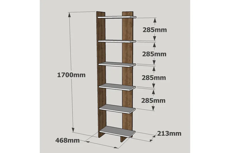 Ordelle Bokhylla - Vit/Valnöt - Förvaring - Hylla - Bokhylla