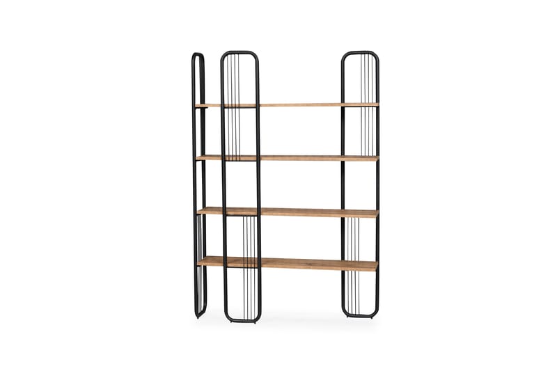 Pemu Bokhylla 125x28 cm Svart/Brun - Hanah Home - Förvaring - Hylla - Bokhylla