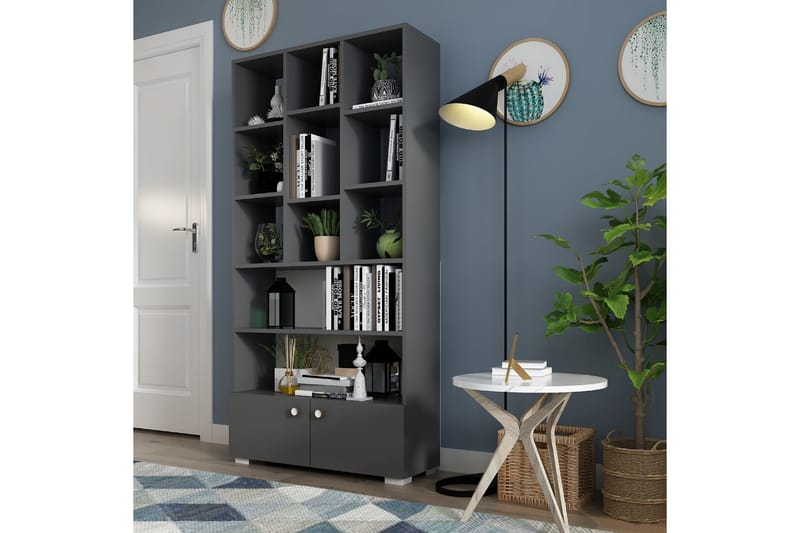 Penguen Bokhylla 93,6x29,6 cm Antracit - Hanah Home - Förvaring - Hylla - Bokhylla
