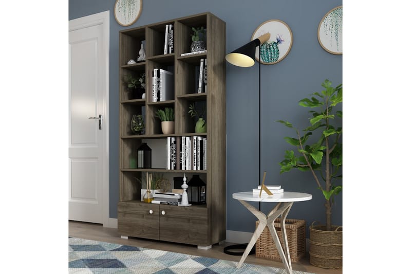 Penguen Bokhylla 93,6x29,6 cm Brun - Hanah Home - Förvaring - Hylla - Bokhylla