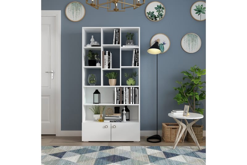 Penguen Bokhylla 93,6x29,6 cm Vit - Hanah Home - Förvaring - Hylla - Bokhylla