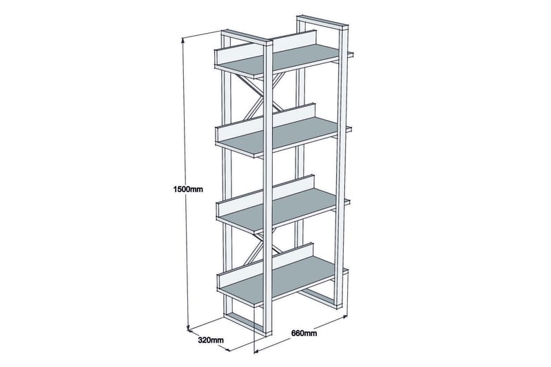 Puqa Design Bokhylla - Mörkbrun - Bokhylla