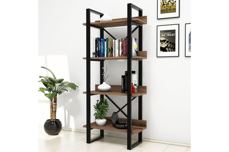 Puqa Design Bokhylla - Mörkbrun - Förvaring - Hylla - Bokhylla