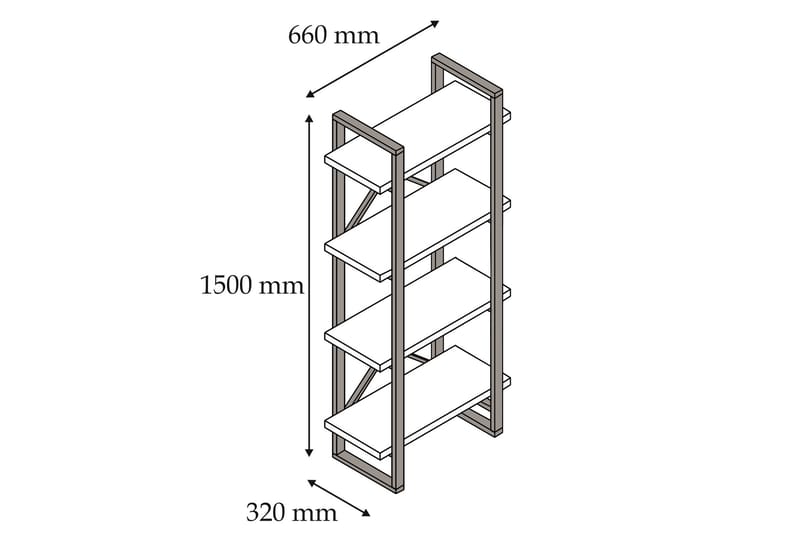 Puqa Design Bokhylla - Trä - Bokhylla