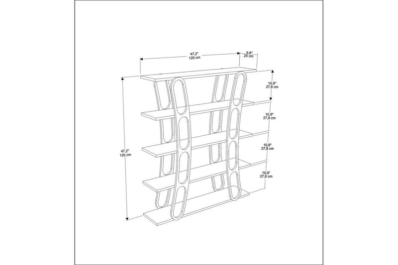 Bokhylla Quenla Svart / Rany - Svart / Rany - Förvaring - Hylla - Bokhylla