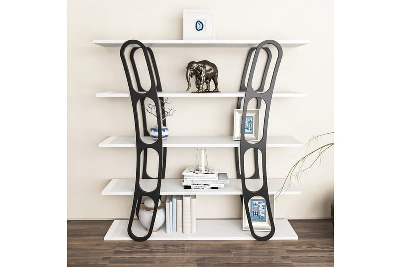 Bokhylla Quenla Vit / Svart - Vit / Svart - Förvaring - Hylla - Bokhylla