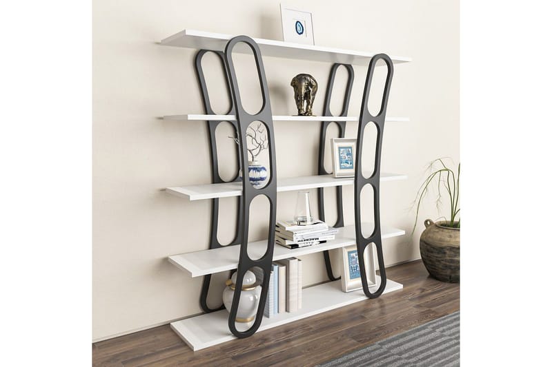 Bokhylla Quenla Vit / Svart - Vit / Svart - Förvaring - Hylla - Bokhylla