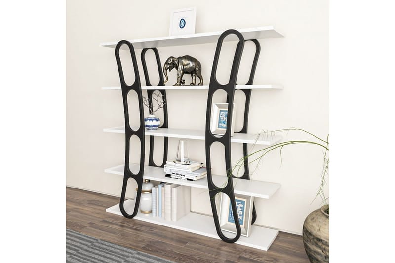 Bokhylla Quenla Vit / Svart - Vit / Svart - Förvaring - Hylla - Bokhylla