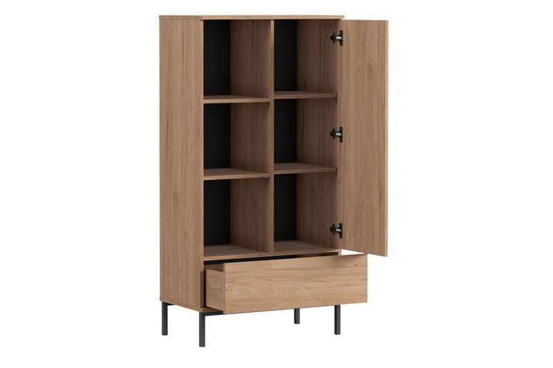 Querty Bokhylla 70x140x41 cm - Vit/Svart - Förvaring - Hylla - Bokhylla