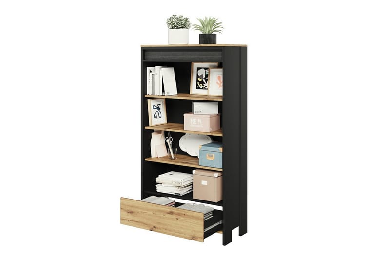Rathmore Bokhylla 72 cm i Ek - Svart - Förvaring - Hylla - Bokhylla