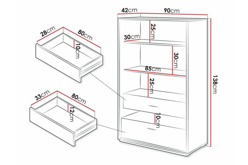 Rathmore Bokhylla 90x42 cm Black - Förvaring - Hylla - Bokhylla