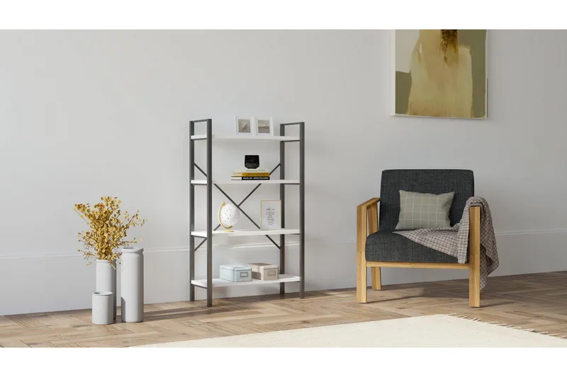 Rinorea Bokhylla 60x100 cm - Vit - Förvaring - Hylla - Bokhylla