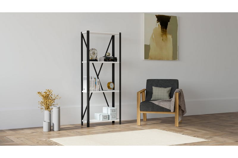 Rinorea Bokhylla 60x149,5 cm - Vit - Förvaring - Hylla - Bokhylla