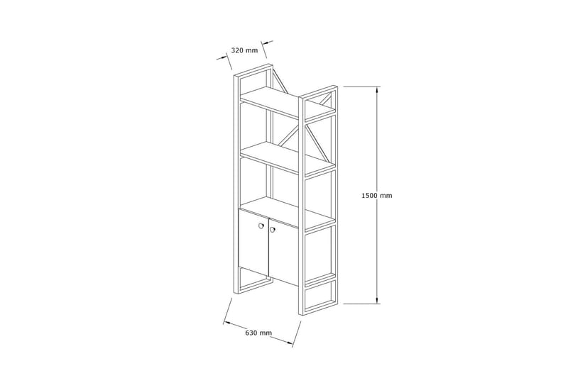 Rinorea Bokhylla 64x160 cm - Blå - Förvaring - Hylla - Bokhylla