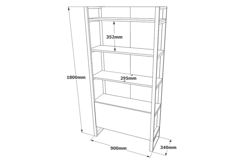 Rinorea Bokhylla 90x180 cm - Grön - Förvaring - Hylla - Bokhylla