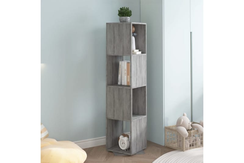 Roterande hylla betonggrå 34,5x34,5x147,5 cm spånskiva - Betonggrå - Förvaring - Hylla - Bokhylla