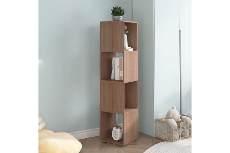 Roterande hylla sonoma-ek 34,5x34,5x147,5 cm spånskiva - Ek - Förvaring - Hylla - Bokhylla